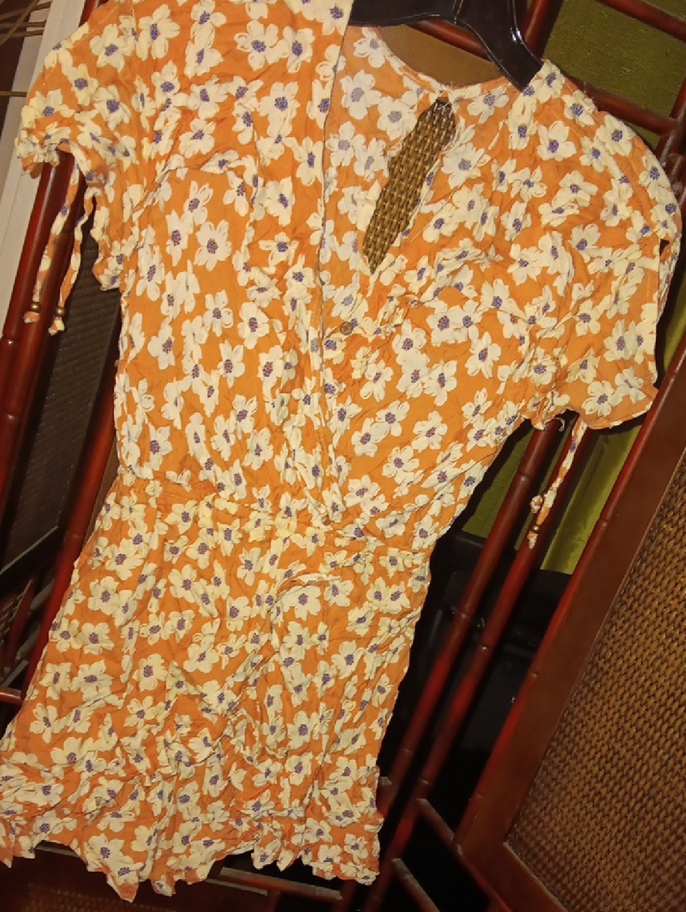 Floral corral blue romper